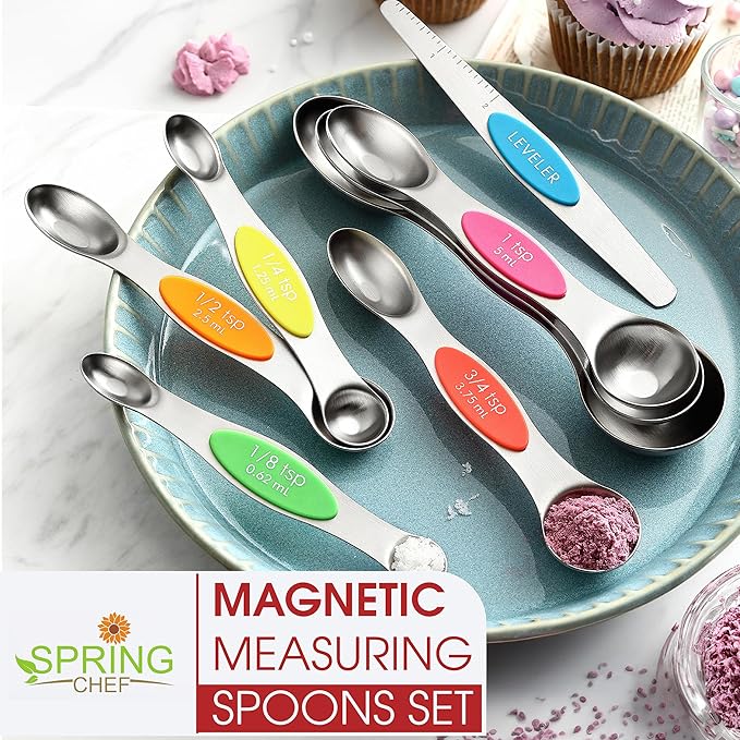 Spring Chef Stainless Steel Magnetic Measuring Spoons Set of 8 - Image 7