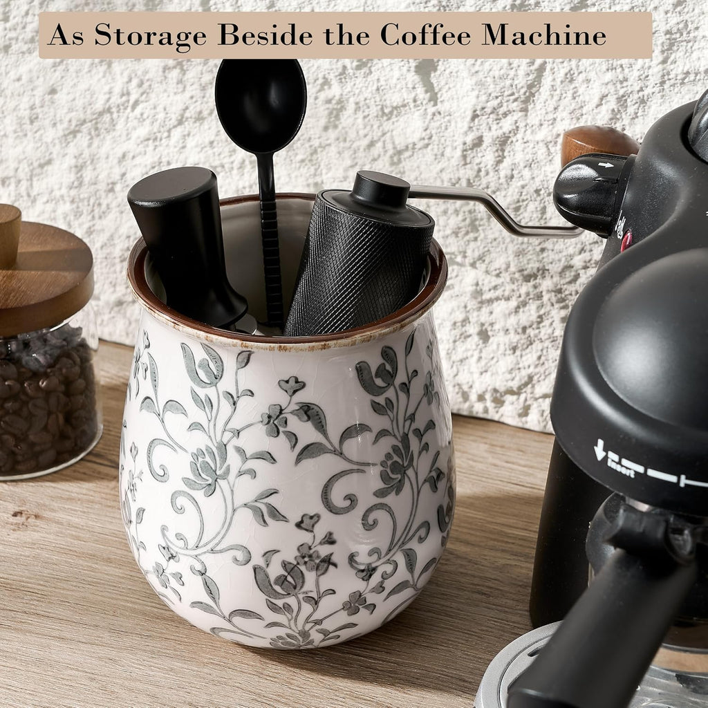 Utensil Holder for Kitchen Counter, Modern Farmhouse Cooking Utensil