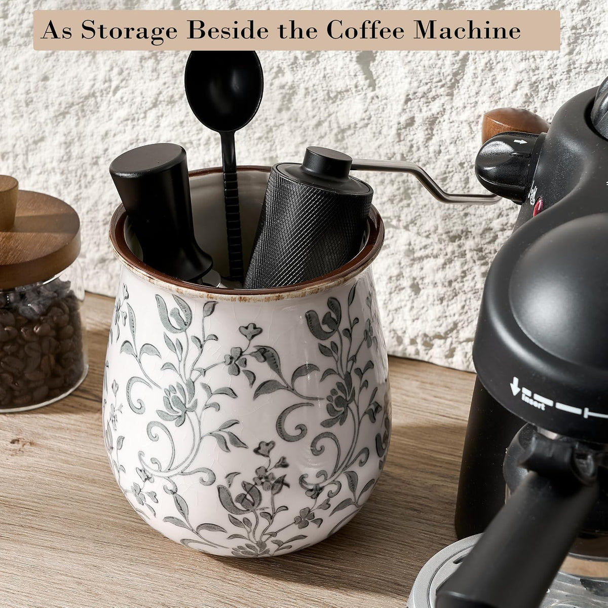 Utensil Holder for Kitchen Counter, Modern Farmhouse Cooking Utensil