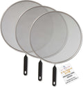 U.S. Kitchen Supply 3-Piece Stainless Steel Splatter Guard Set 13" Fine Mesh by USKitchenSupply