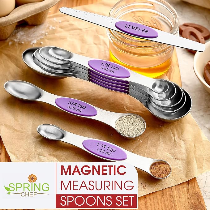 Spring Chef Stainless Steel Magnetic Measuring Spoons Set of 8 - Image 7