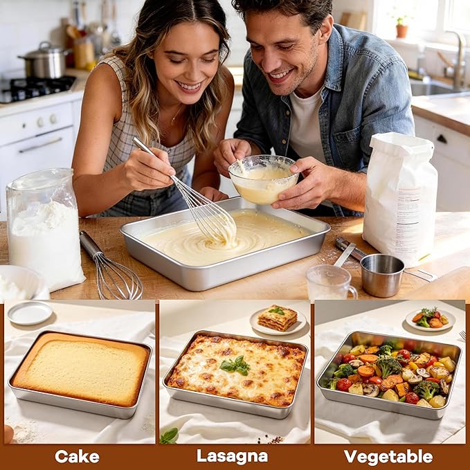 LIANYU 2 Pack Stainless Steel Baking Pan - Image 6