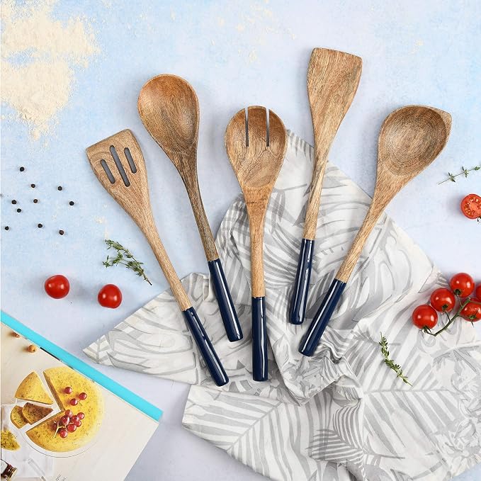 Folkulture Wooden Spoons for Cooking | 12" Premium Acacia Wooden Utensil Set of - Image 7