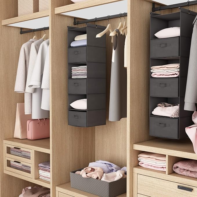 MAX Houser 6 Tier Shelf Hanging Closet Organizer, Closet Hanging Shelf - Image 7