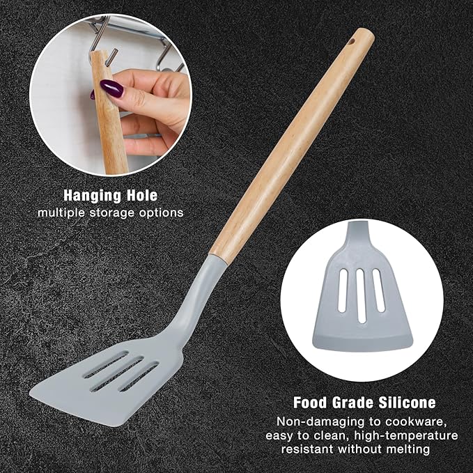 19 PCS Kitchen Cooking Utensils Set, 11 Pieces Silicone Cooking Utensils Set 6 - Image 4