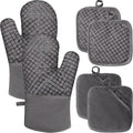 4 Pcs Oven Mitts and Pot Holders, High Heat 500°F Resistant Glove Potholder by Jizvxe