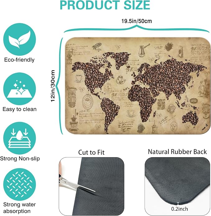 Fun Coffee Mat 19inx12in, Coffee Bar Mat - Image 5