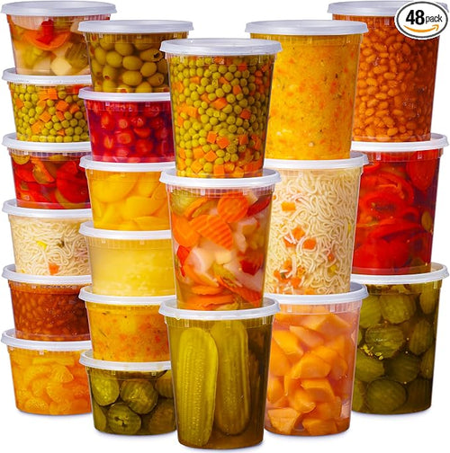 48 Pack Plastic Deli Containers by Munfix