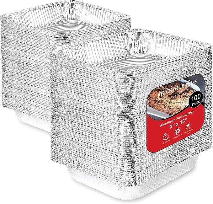 Stock Your Home Aluminum Pans 9x13 Disposable Foil Baking Pans by StockYourHome