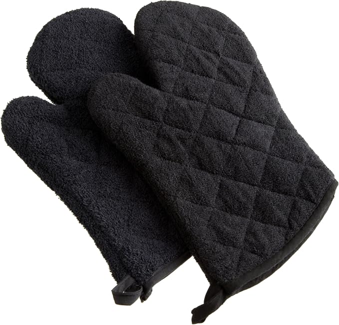 DII Basic Terry Collection 100% Cotton Quilted, Oven Mitt, 2 Piece by DII