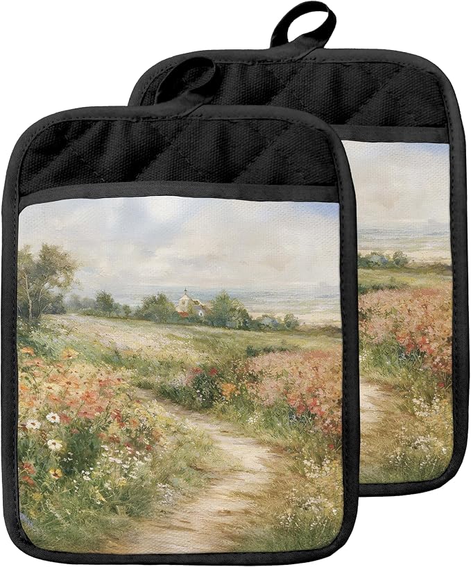 Rustic Wildflower Meadow Pot Holders by Unknown