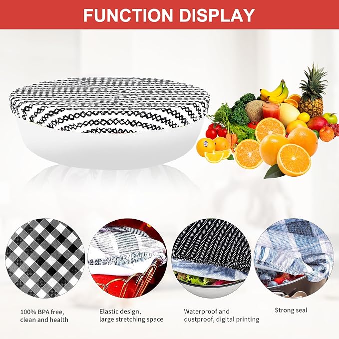 10Pcs Reusable Bowl Covers In 5 Size, Stretch Cloth Fabric Dish Cover Kitchen - Image 3