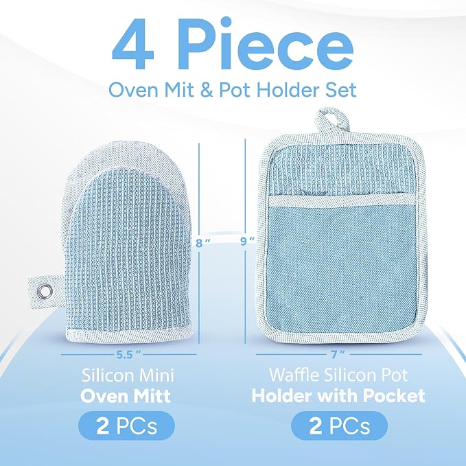 Casa Platino BBQ Gloves & Potholders Set, Holder - Image 2