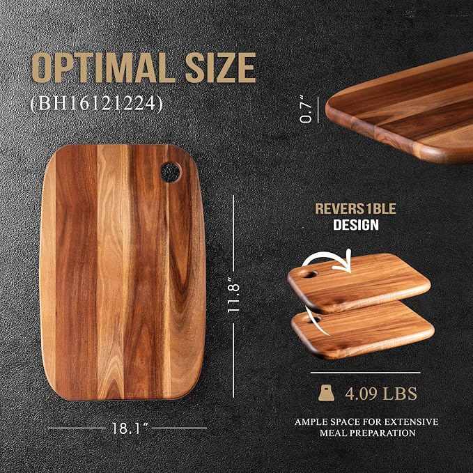 Acacia Wooden Cutting Board, JAMES.F Large Wood Cutting Boards - Image 6