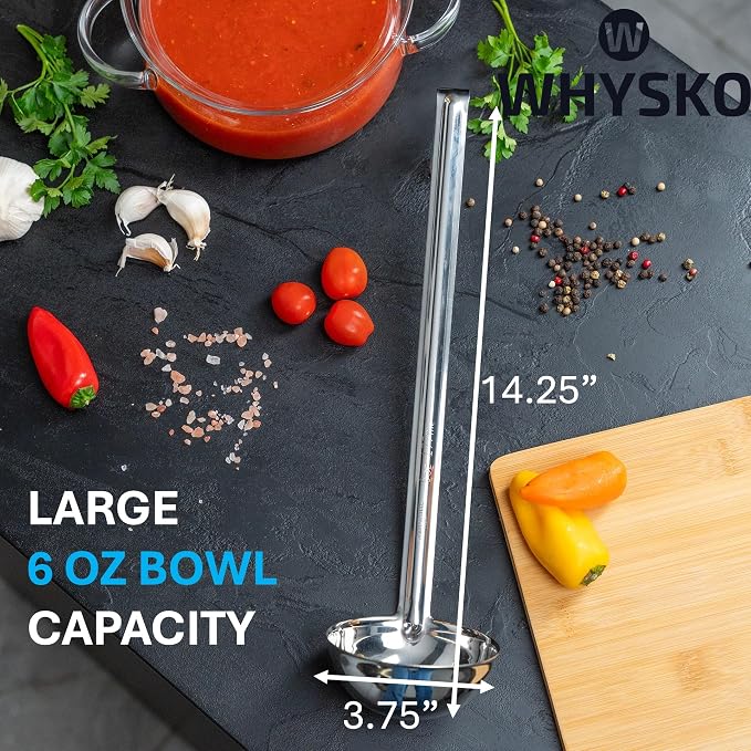 Whysko Soup Ladles Stainless Steel, Rustproof Heat-Resistant Materials - Image 2