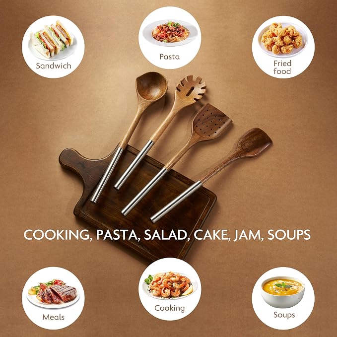 Edergoo 4 PCS Acacia Wood Cooking Utensils Set - Image 7