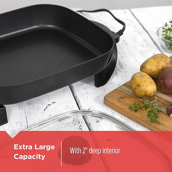 BLACK+DECKER Electric Skillet, Variable Temperature Control, Nonstick Cooking - Image 4