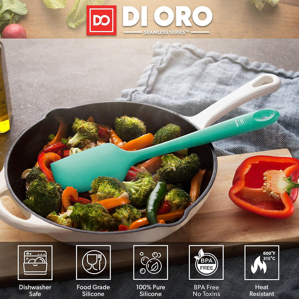 DI ORO Large Silicone Spatula - 600F Heat Resistant, Mint