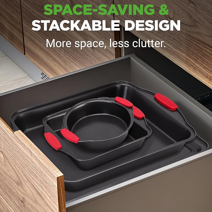NutriChef Non-Stick Kitchen Oven Baking Pans-Deluxe & Stylish Nonstick Gray - Image 3