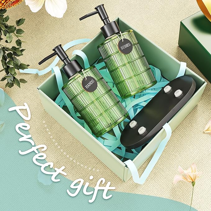MASADI Soap Dispenser Set with Bamboo Tray, Dish and Hand Soap Lotion Dispenser - Image 6
