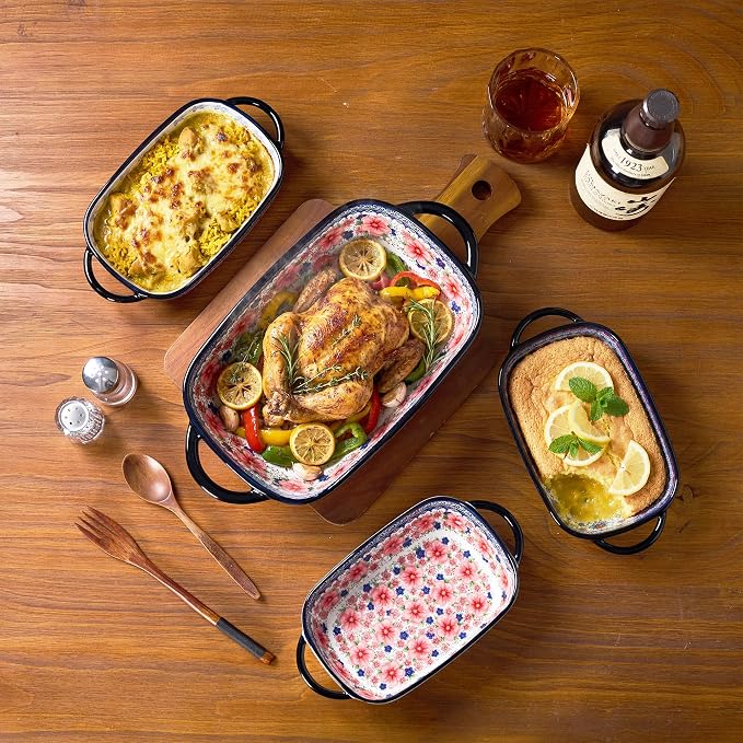 Ceramic Casserole Dishes for Oven, Hand-painted Polish Pottery Baking Dish Set - Image 9