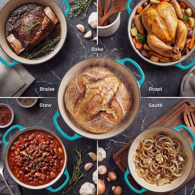 Zulay Kitchen 5 Quart Enameled Cast Iron Dutch Oven Pot - Image 3