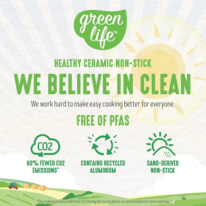 GreenLife Artisan Healthy Ceramic Nonstick, 5QT Saute Pan Jumbo Cooker - Image 3