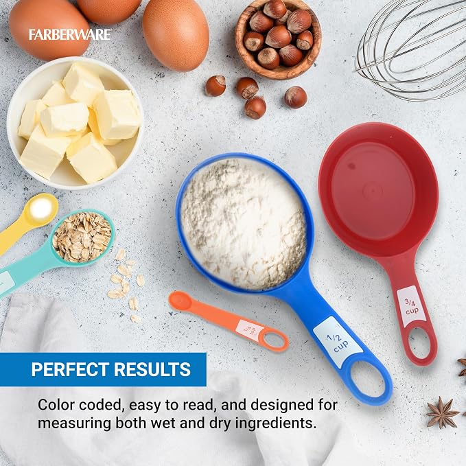 Farberware 12-Piece Measuring Cup and Spoon Set – Color-Coded Kitchen Measuring - Image 3