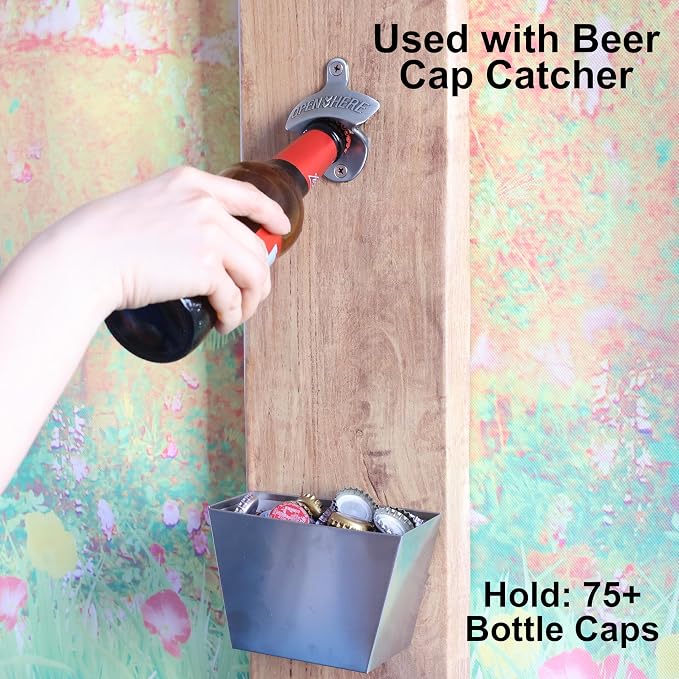 4 PCS Bottle Opener Wall Mounted Stainless, Antique Silver Rust-free Screw in - Image 3