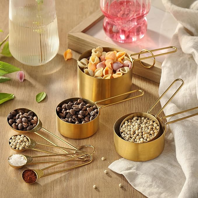 Measuring Cups and Spoons Set, Kaloo 8PCS Stainess Steel Metal Measuring Cups - Image 8