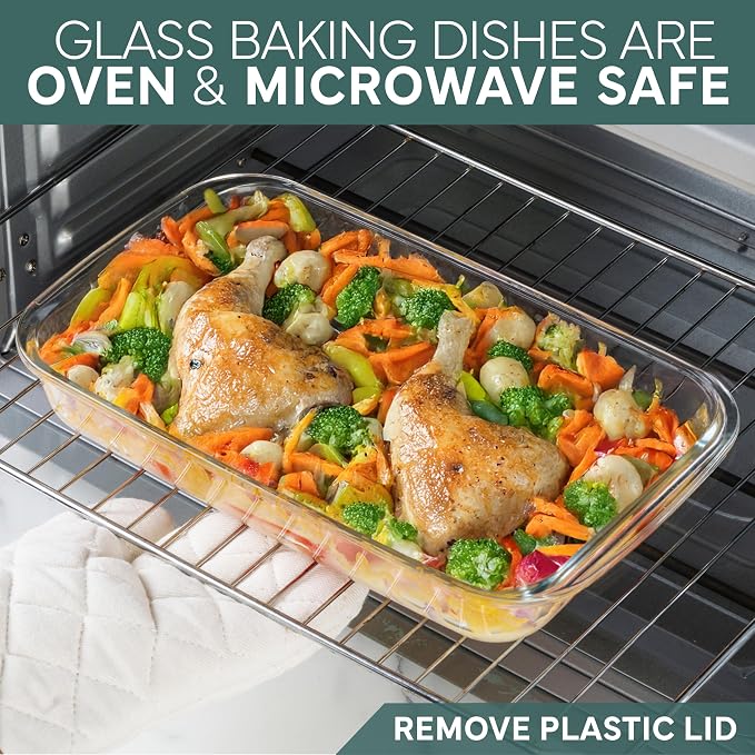 COOK WITH COLOR 8-Piece Deep Glass Baking Dish Set with Plastic Lids – - Image 6