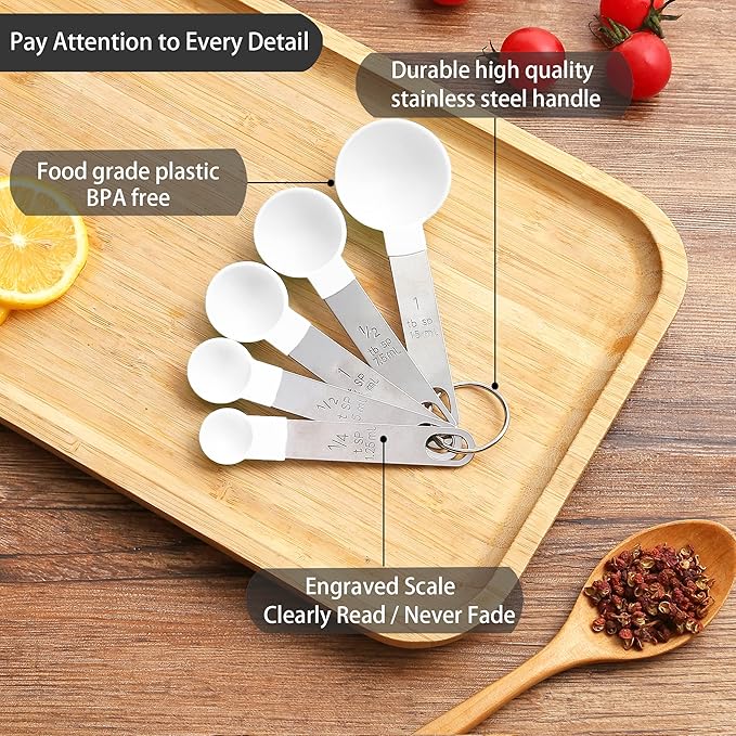 Measuring Cups and Spoons Set of Huygens Kitchen Gadgets 10 Pieces, Stackable - Image 3