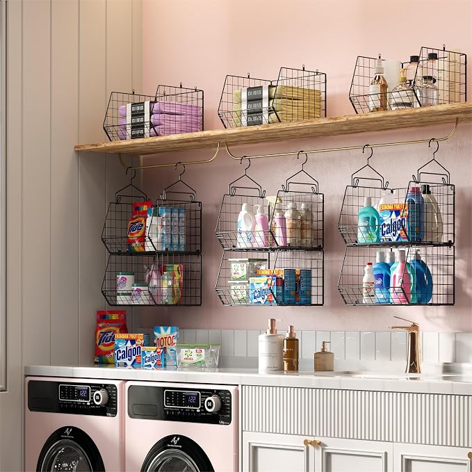 5 Tier Closet Hanging Organizer, Clothes Hanging Shelves - Image 5