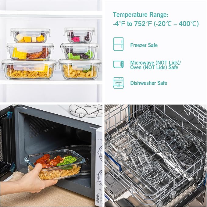 Vtopmart 8 Pack Glass Food Storage Containers - Image 4