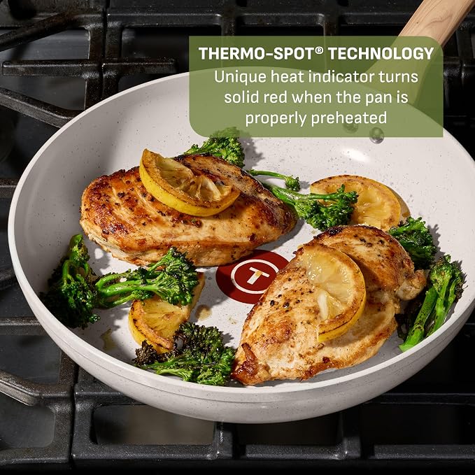 T-Fal Revive Ceramic Nonstick Cookware Set, Oven Safe Up to 350ºF, Includes - Image 5