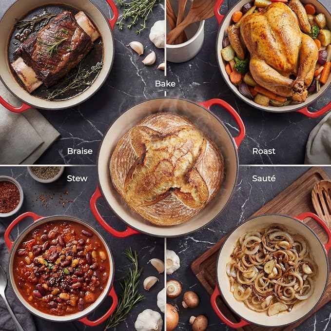 Zulay Kitchen 5 Quart Enameled Cast Iron Dutch Oven Pot - Image 3