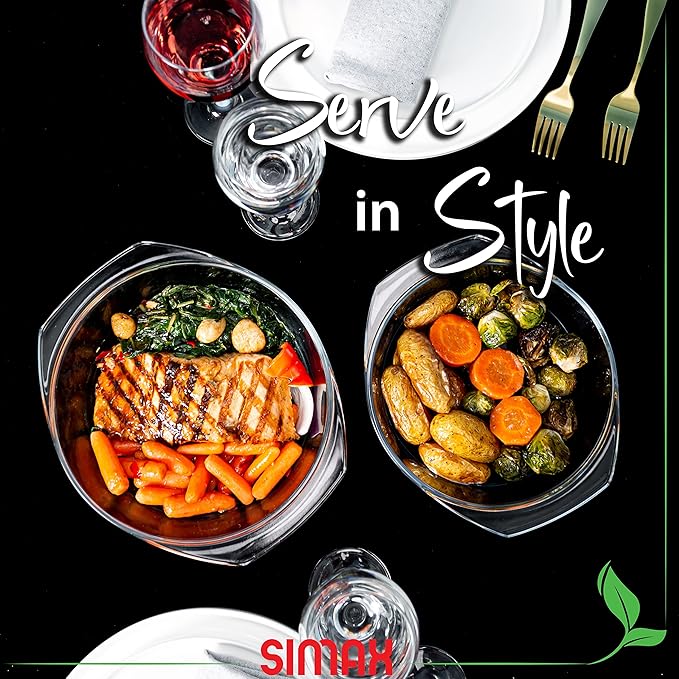 Simax Casserole Dish Set, Round Glass Cookware, Borosilicate Glass, Made In - Image 3