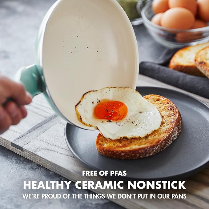 GreenPan Rio Healthy Ceramic Nonstick 16 Piece Cookware Pots and Pans Set - Image 2