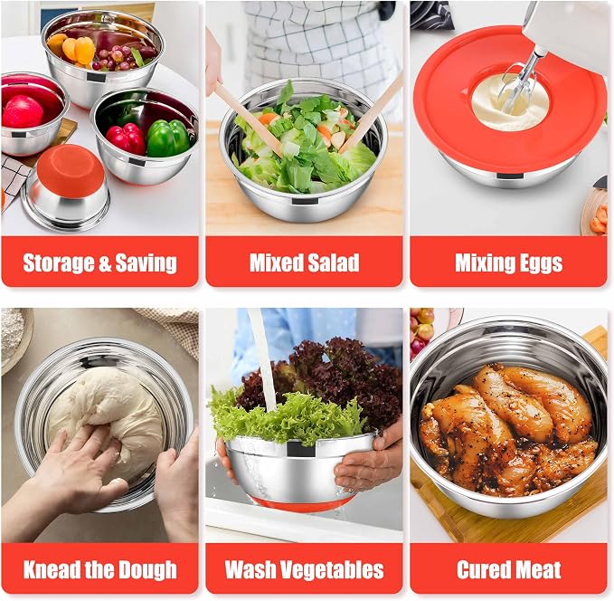 E-far Stainless Steel Mixing Bowls - Image 4