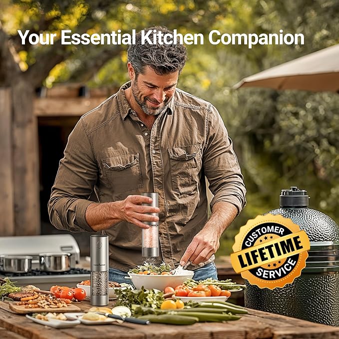 ThermoMaven Electric Salt and Pepper Grinder Set, 110ml Larger Rechargeable - Image 7