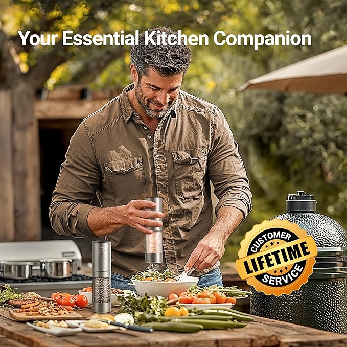 ThermoMaven Electric Salt and Pepper Grinder Set, 110ml Larger Rechargeable - Image 7