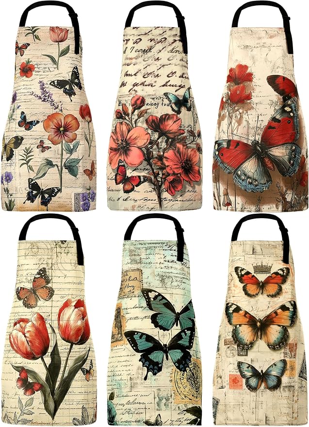 Bencailor 6 Pcs Spring Kitchen Aprons by Bencailor