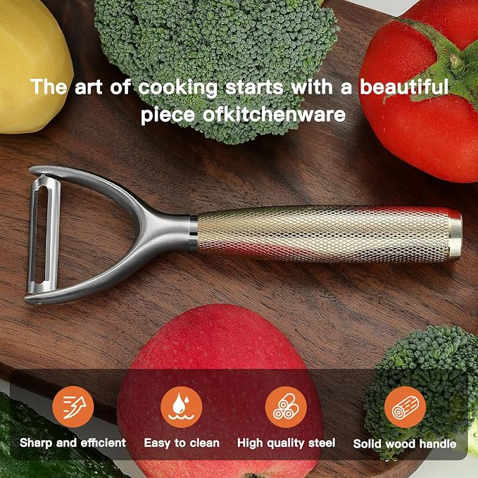 KULUNER Luxury Y-Type Vegetable Peeler – 24K Gold Plated Handle, 304 Stainless - Image 5