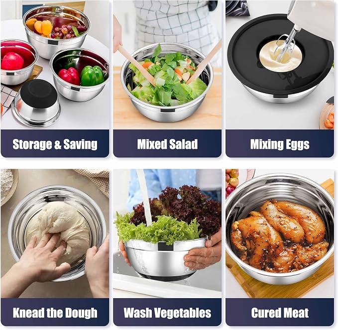 E-far Stainless Steel Mixing Bowls - Image 4