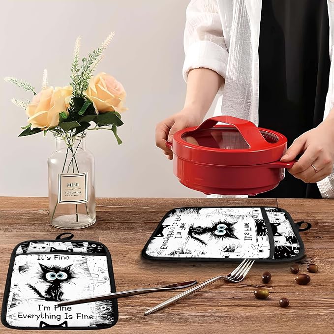 Funny Black Cat Pot Holders - Image 5