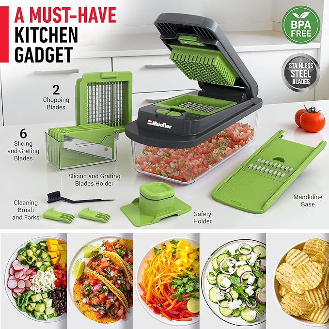 Mueller Pro-Series 10-in-1, 8 Blade Vegetable Chopper, Onion Mincer, Egg Slicer - Image 7