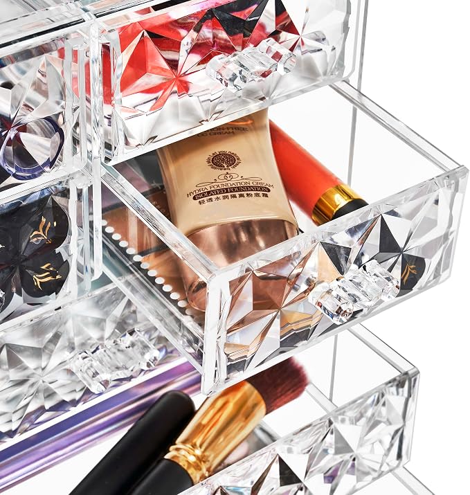 Sorbus Acrylic Makeup Organizer Set, 7-Drawer Vanity & Countertop Cosmetic - Image 5
