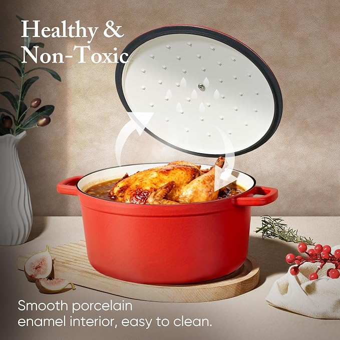 CAROTE Enameled Cast Iron Dutch Oven Pot - Image 4