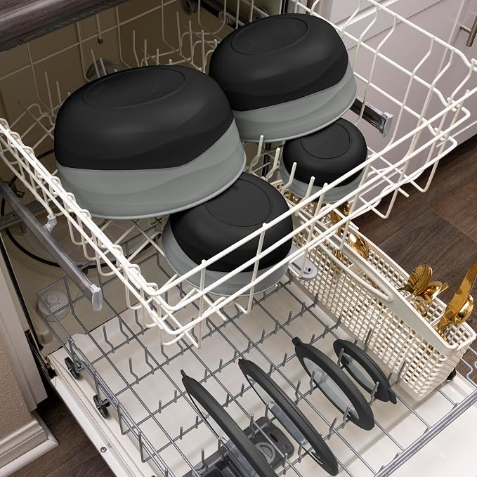 Pera Mixing Bowls with Lids Set, 8 Piece, BPA Free Nesting Kitchen Bowl Set - Image 6