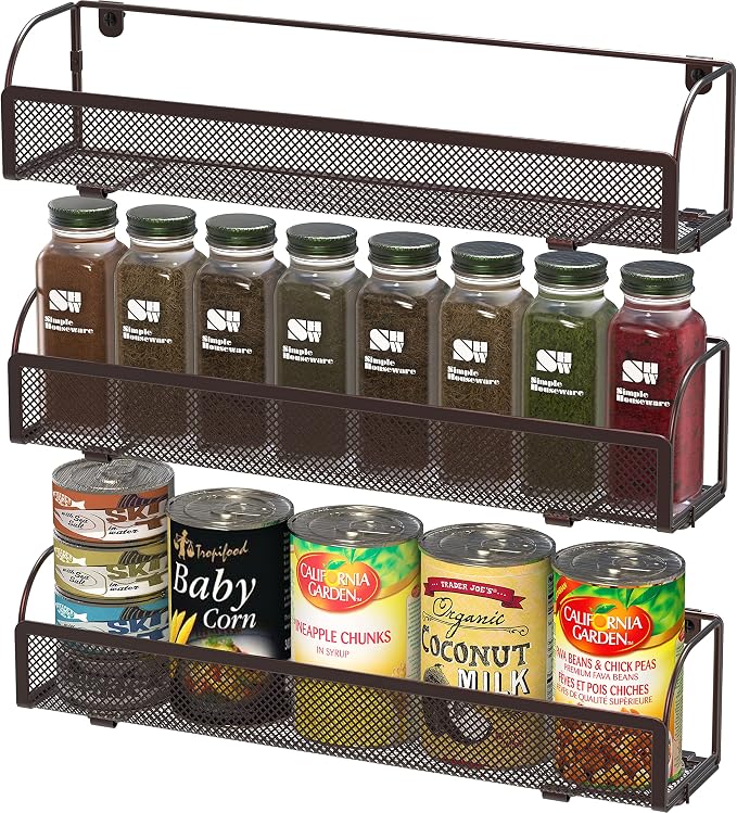 Simple Houseware Wall Mounted Spice Rack Shelves Organizer by SimpleHouseware